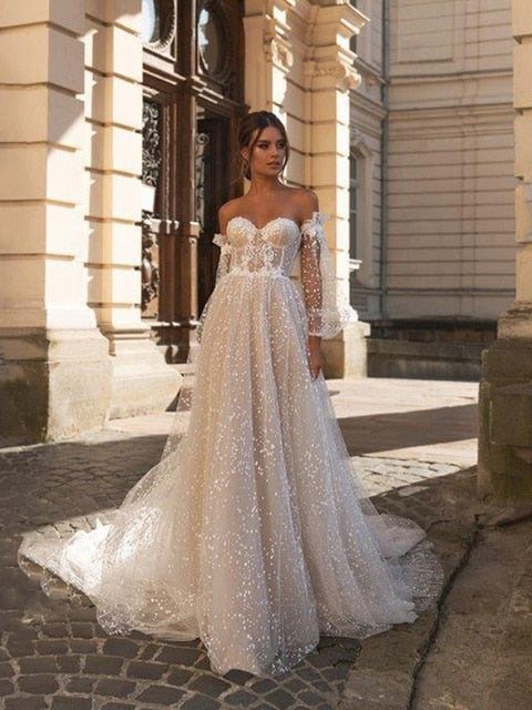 Smileven Boho Wedding Dress Puff Sleeve Sweetheart Neck Robe De Mariee Lace Bridal Dresses Wedding Dress For Girls Smileven Boho Wedding Dress Puff Sleeve Sweetheart Neck Robe De Mariee Lace Bridal Dresses Wedding Dress For Girls